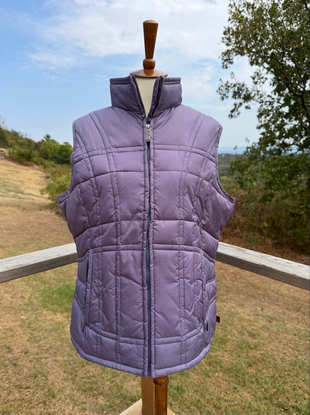 NWT WOOLRICH Cedar Bluff Purple Puffer Vest w/ Pockets Women’s Size Large